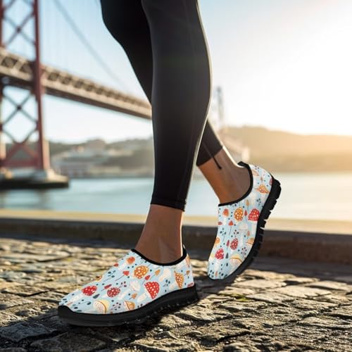 Mushroom Print Women's Loafers & Slip-on Running Sneakers, Hands Free Shoes Sport Shoes with EVA Sole3