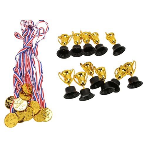 Troféu Mini Gold Awards, Troféus de Plástico para Crianças, Mini Troféus Leves e Conjunto de Prêmios