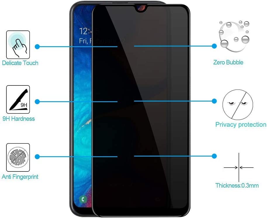 Image of Anti-Spy Privacy Tempered Glass Screen Protector Compatible For Realme C11 (Black, Pack of 1) Edge to Edge Coverage Screen Guard with Easy Installation Kit