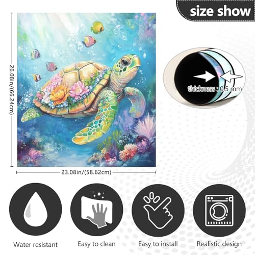 Autocollant magnétique tortue de Wusikd décoratif pour lave-vaisselle et cuisine