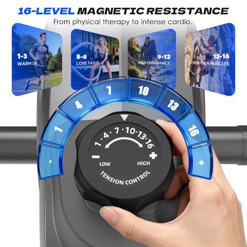Image of Recumbent Exercise Bike, Recumbent Stationary Bike for Home, Recumbent Bike with 400LB Weight Capacity Whisper-Quiet 16 Levels Magnetic Resistance Heart Rate and Multi-Function LCD Comfortable Seat