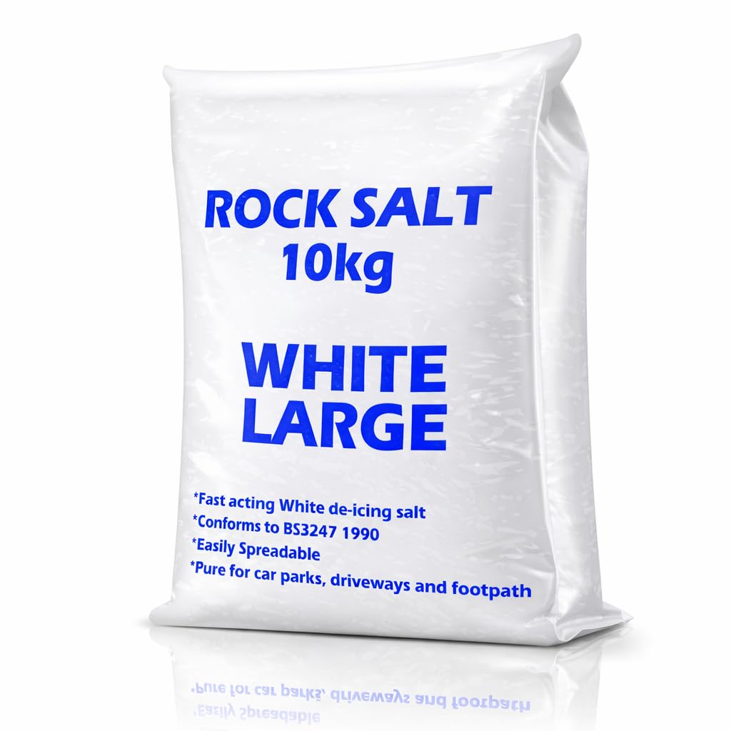 – 10kg Bag of Grit Rock Salt Deicing | White Grit Rock Salt for Weeds De-Icing Salt Grit for Paths, Driveways & Roads of Snow & Ice