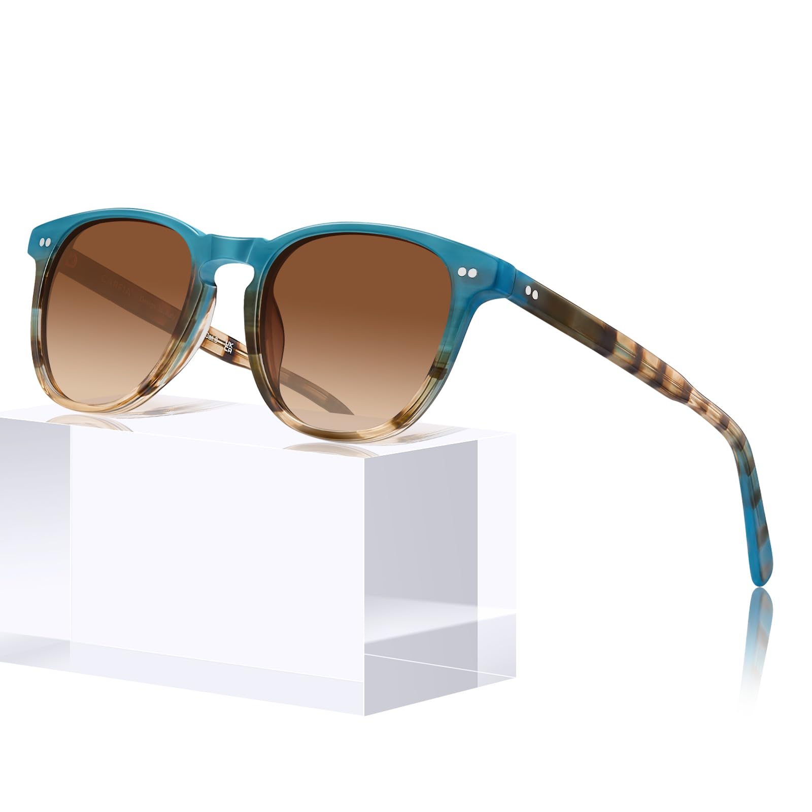Retro Small Medium Face Acetate Keyhole Polarized Womens Sunglasses
