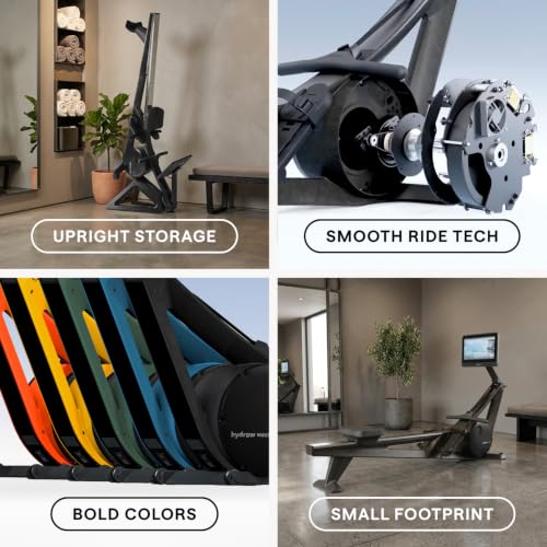 Image of Hydrow Wave Rowing Machine with 16 inch HD Touchscreen & Speakers - Foldable | Live Home Workouts, Subscription Required