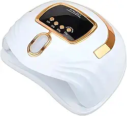 Cabine LED UV Profissional 268W Bivolt para Unhas de Gel, Acrígel, Polygel e Fibra – Manicure e Pedicure (Dourado)