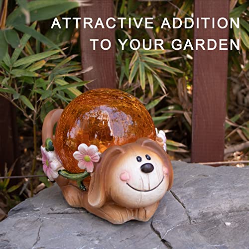 Garden Puppy Statues Outdoor Decor, Solar Lights Outdoor Statue Garden Decorations Solar Dog Ornaments For Patio Yard Lawn Decor Birthday Housewarming Garden Gift #TOP6
