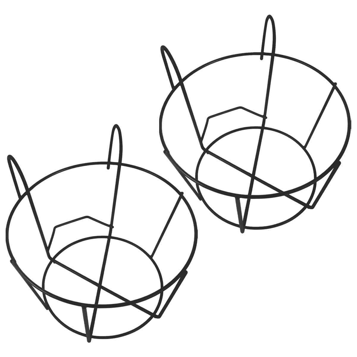 Mensola Decorativa per Piante da Balcone in Ferro Nero, 2 Pezzi, Portavasi Rotondo Xl 30Cm, Supporto Sospeso per Esterni, per Irrigazione Semplice e Protezione Superfici
