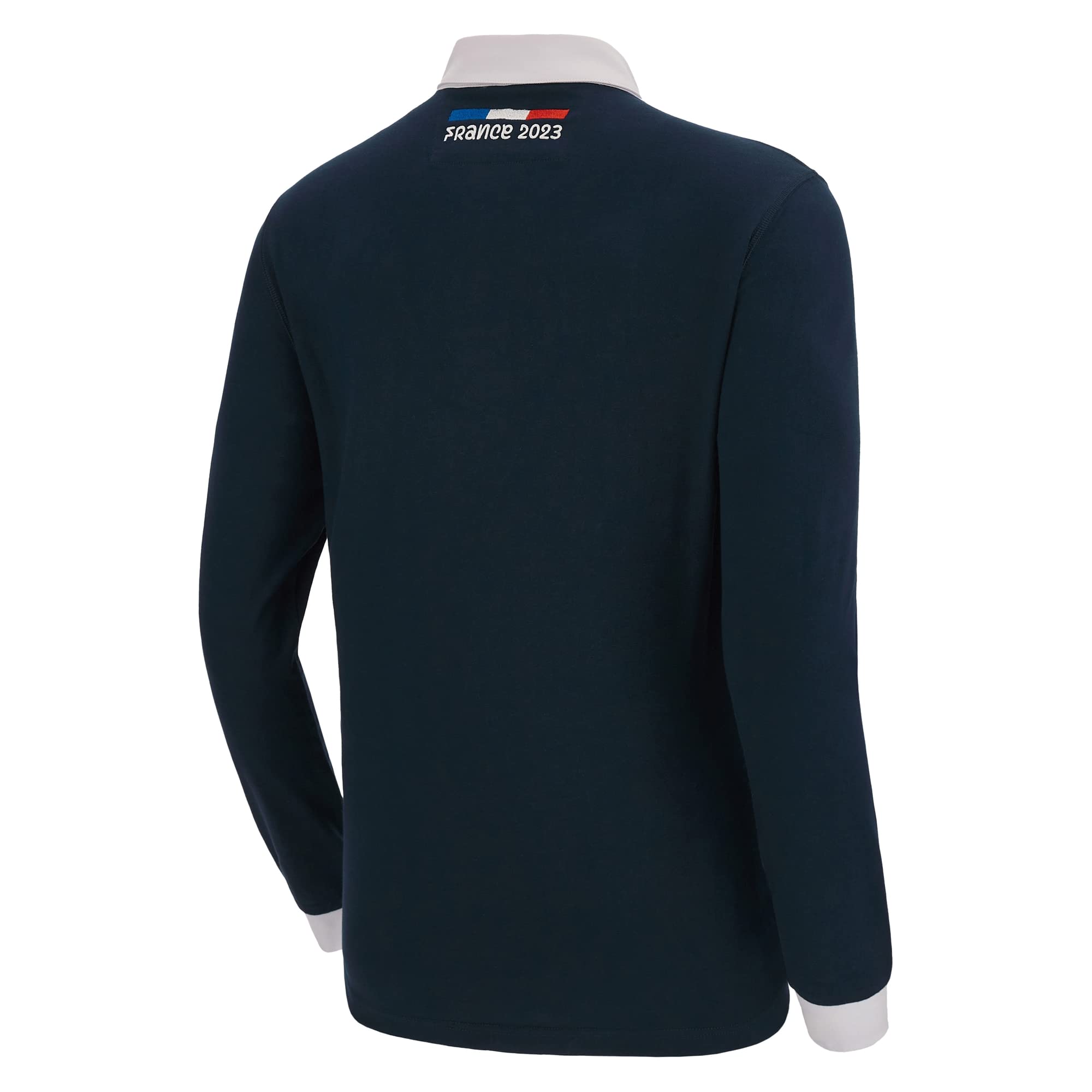 Macron RWC 2023 Rugby World Cup Cotton Polo Football Soccer T-Shirt Camiseta (Navy)
