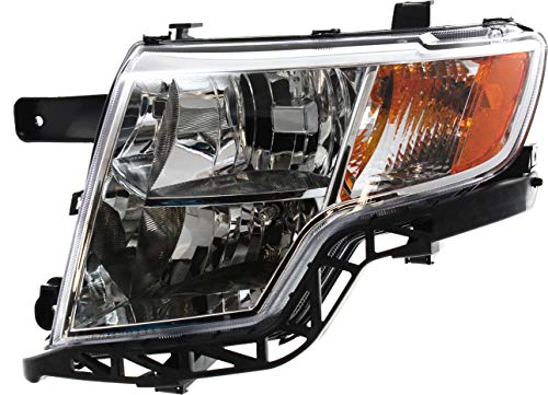 Evan Fischer Headlight Assembly Compatible with 2007-2010 Ford Edge Halogen Chrome Interior CAPA Driver Side