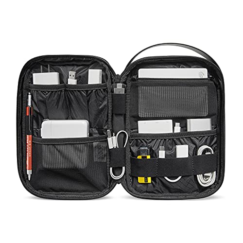 tomtoc Electronic Organizer, Cable Management Storage Bag for Travel Work, Water-Resistant Tech Accessories Portable Carrying Pouch for HDMI Cable, MacBook Charger, Hard Drive, Power Bank, Mouse, Hub