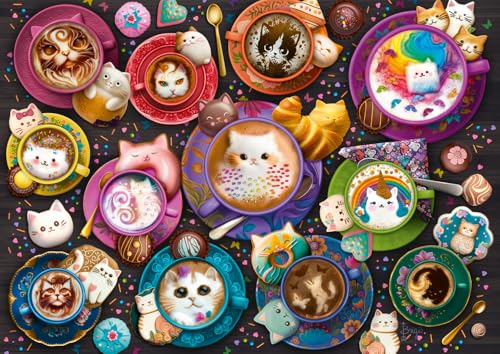 Schmidt Spiele 59707 Chaton à la Latte Art Puzzle 500 pièces, Multicolore