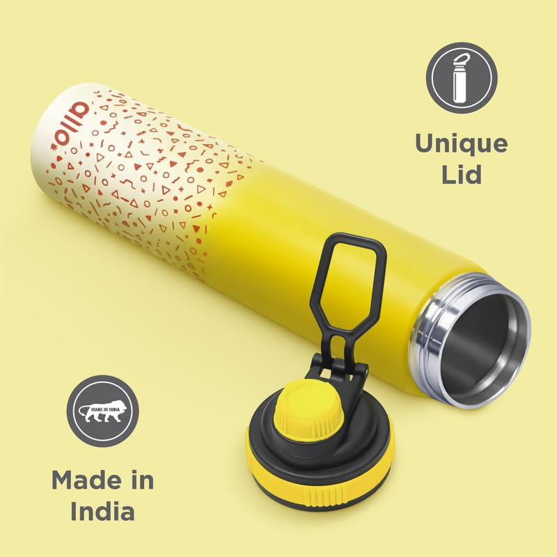 Image of Allo Stainless Steel Water Bottle For Adults, Kids 850ml Water Bottles For School, Office, Sports, Gym 850ml Water Bottle For Men And Women, Pack Of 2| Leak Proof, Bpa Free, Yellow White