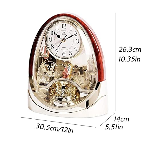 Reloj hora de música y péndulo giratorio decoración hogar salón mesa 3