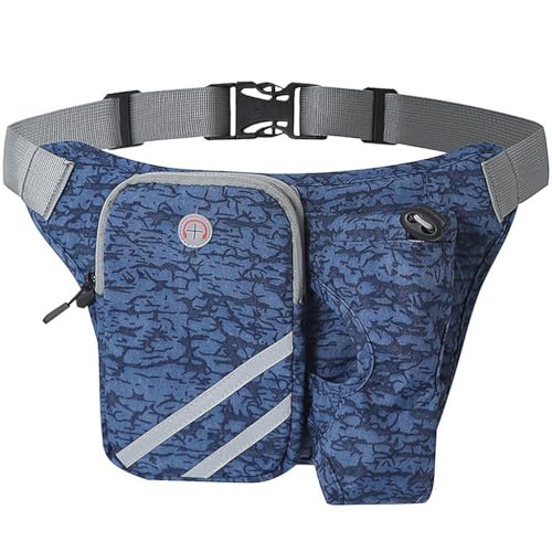 Sac banane tactique pour ranger sa gourde et ses clés en extérieur bleu