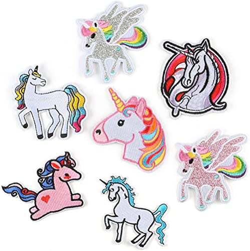 MaoNativey 7 Piezas Parches de Unicornio, Parches Unicornio Ropa Niños Iron-on Patches Parches...