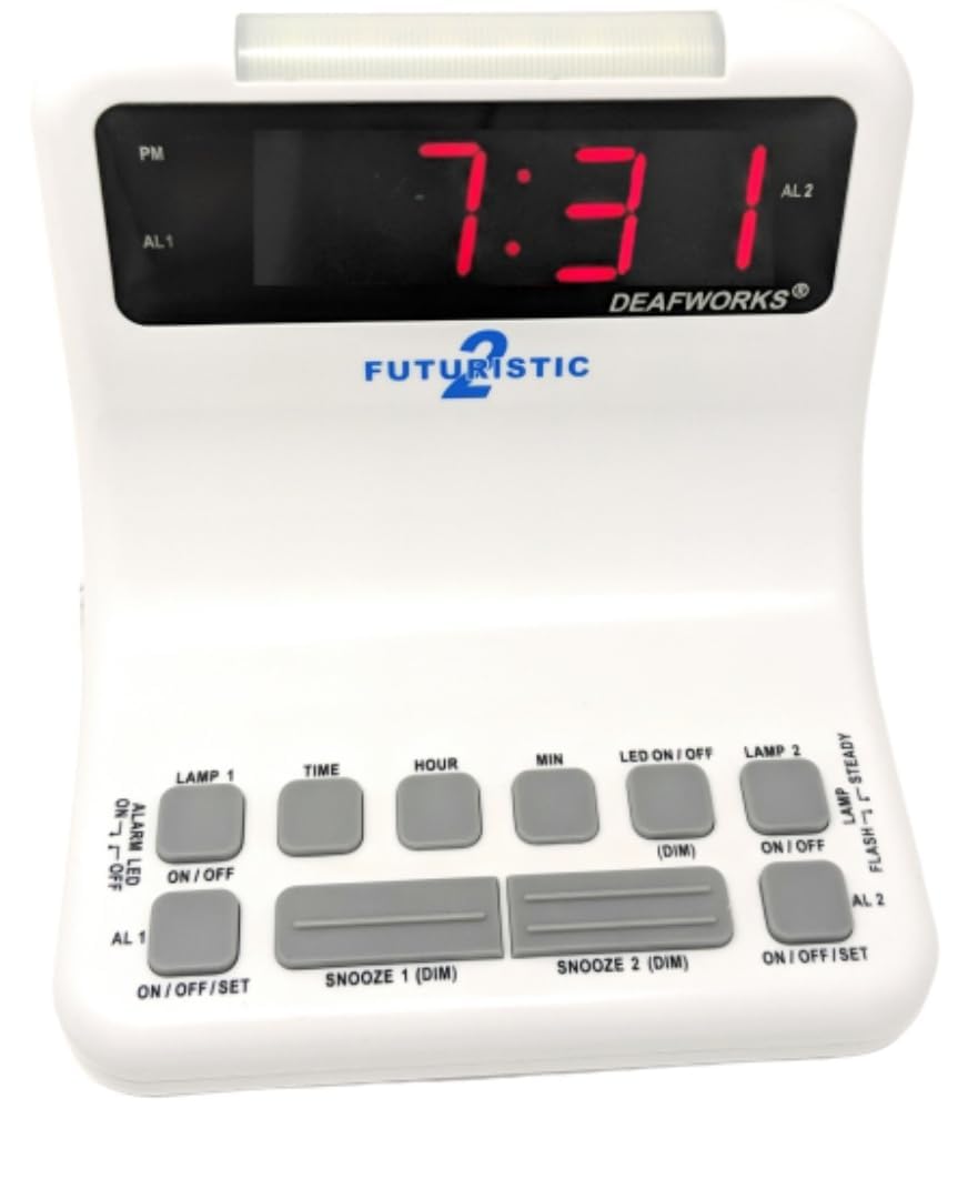 DEAFWORKS Futuristic 2 Silent Alarm Clock