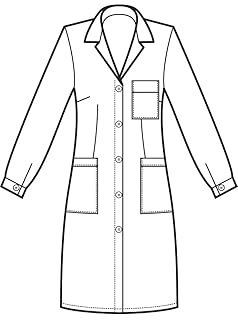 Ristohouse Camice Medico da Donna in Cotone, Lunghezza sotto Il Ginocchio, Bianco, Personalizzabile con Ricamo (Bianco, M)