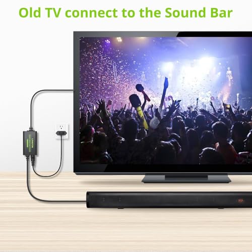 Image of LiNKFOR 192kHz Coaxial to Optical Converter 6.6FT Coaxial to Optical SPDIF Toslink Converter with Built-in 3.3FT Toslink and 3.3FT Cable for Older TV DVD Soundbar Amplifier