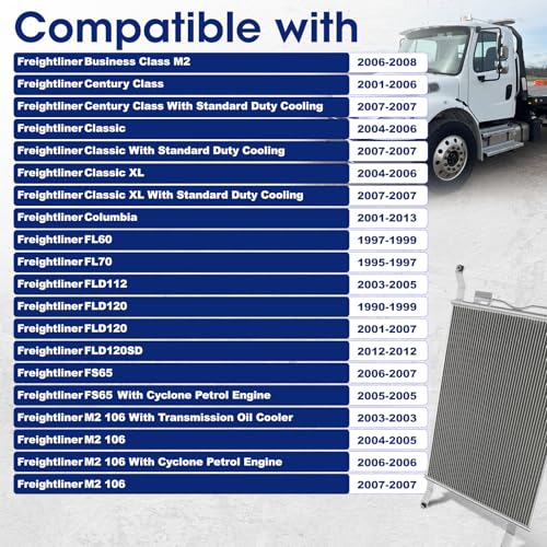Image of Air Conditioning A /C Condenser Compatible with Freightliner Sterling Truck Models # 7-9057, HDH010020, HDH010003, 9240557, 9240609,BHT73002, BHT92710