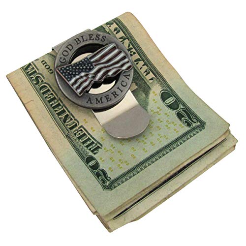 Treasure Gurus God Bless America US Flag Men's Money Clip Credit Card Holder2