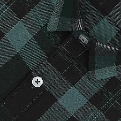 Image of GHPC 100% Cotton Checkered Half Sleeves Regular Fit Formal Shirt for Men
