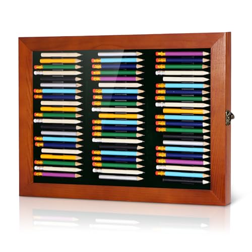 Golf Pencil Display Case Golf Pencil Display for Collectors Holds 63 Golf Pencils 3-Column Pencil Display Case Fits Round and Octagonal Golf Pencils for Golf Memorabilia Display
