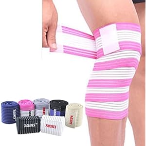 Rungear Elastic Knee Compression Bandage Wraps – Support for Legs, Thighs, Hamstrings Joints Reduce Swelling, Lymphatic Relief Help Recover from Knee Replacement Surgery, 1 Pair