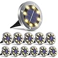 Solar Outdoor Lights 12 Packs, Waterproof Solar Pathway Lights Bright In-Ground Lights Lighting Decor for Garden, Lawn, Patio , Yard, Driveway, Step and Walkway Warm Light
