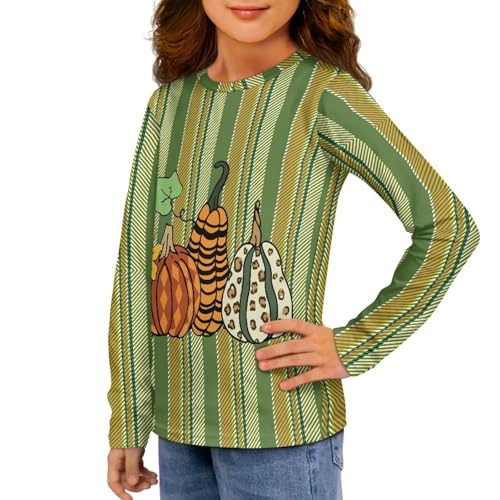 Long Sleeve Shirts for Girls Vintage Soft Pullover Tops Fall Winter Clothes Crewneck Tee Shirts for Kids 3-16Y4