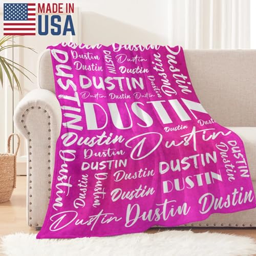 Name Blanket Personalized Name Blanket Customized Blanket with Name Text for Adult Kid Birthday Christmas Mothers Fathers Valentines Day Gift