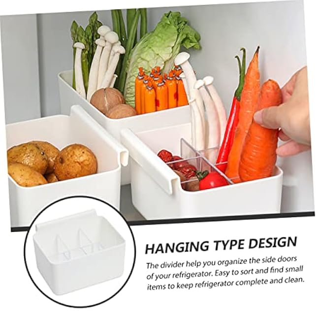 Small Refrigerator Side Box Organizer Hanging Storage for Kitchen Sauce and Condiments Sturdy Plastic Freezer Door Storage for Efficient Organization