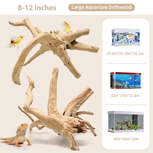 Image of WDEFUN Natural Spiderwood for Aquarium Decor 2-Piece 11''-14'' Long Natural Driftwood Branches for Fish Tank Decorations