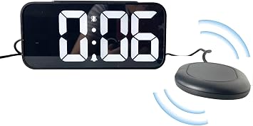 Extra Loud LED Alarm Clock with Vibration for Bedroom,Extreme Bed Shaker Alarm Clock for Deep Sleeper Hard of Hearing Deaf, Clear LED Display, Dimmer and Volume Knob, USB Port,Easy to Set
