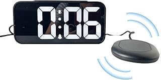 Extra Loud LED Alarm Clock with Vibration for Bedroom,Extreme Bed Shaker Alarm Clock for Deep Sleeper Hard of Hearing Deaf, Clear LED Display, Dimmer and Volume Knob, USB Port,Easy to Set