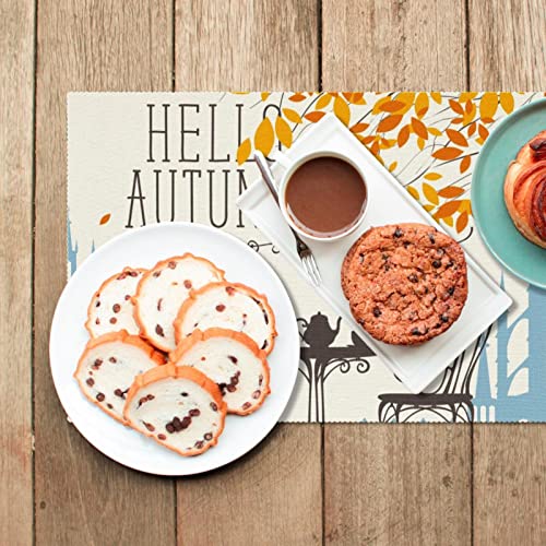 Sets de table automne x6 pour table basse, napperons antidérapants 30x45 cm