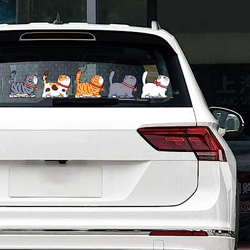 Image of (Large) 2 Set 8 Pcs Scratch Cat Decals for Cars，Cute Cat Car Stickers and Decals，Cat Bumper Stickers Funny，Window Decals for Vehicles，Auto Decals Stickers