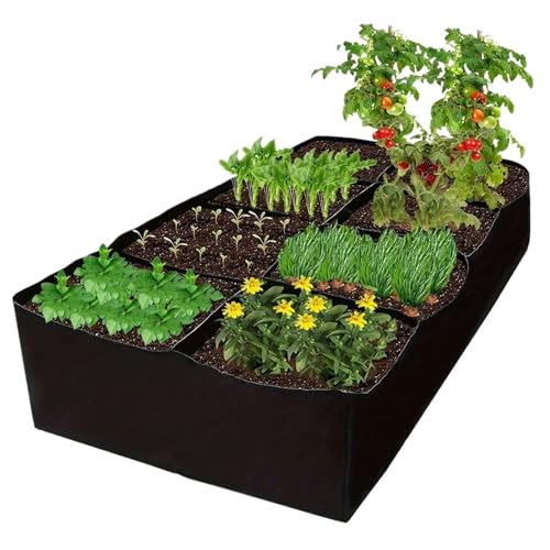 VMDVBNA Jardinera Elevada Kit de Cama jardín elevada 8 Rejillas Extragrande, macetero Rectangular Resistente a la Intemperie, montado en el Suelo para Maceta