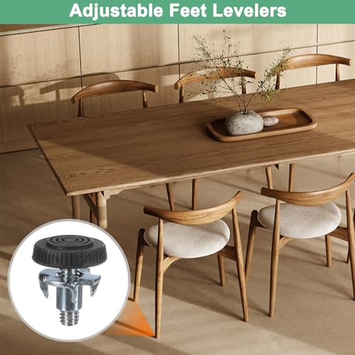 Image of M METERXITY 16-Pack Furniture Feet, M6 Thread Adjustable Furniture Levelers, Adjustable Leveling Feet Supports 5280LBS for Tables /Cabinets /Large Base Supports [Black]
