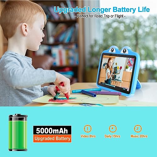 Image of Kids Tablet 10.1 Inches Tablet for Kids, Android 11 64GB Tablets for Kids with Case, Google Play, YouTube, Dual Camera, WiFi, Bluetooth, Apps Pre-Installed, Education, Parent Control (Blue)
