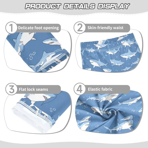 Funny White Shark Girls Leggings Kids Yoga Pants Dance Active Tights 4T3