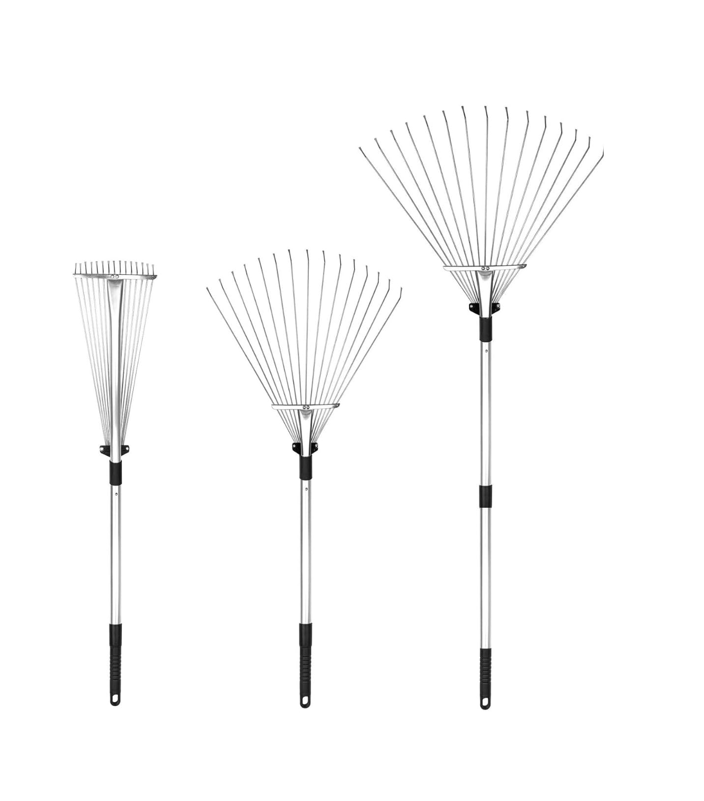 Telescopic Metal Rake, 81 to 161 cm Adjustable Expanding Handle Rake for Quick Clean Up of Lawn and Yard, Garden Leaf Rake and Roof | Garden Broom with Long Handle for Leaves (B0CQ5DJDN3) Amazon Price History, Amazon Price Tracker