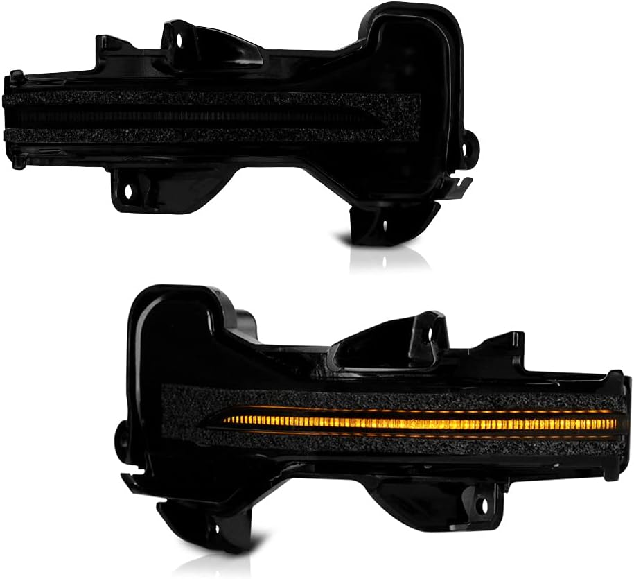 VIPMOTOZ [Sequential Turn Signal] Smoked Lens Amber LED Strips Side Mirror Indicator Light Turn Signal Blinker Lamps Replacement For Honda Accord HR-V CR-V Fit, Pair Set