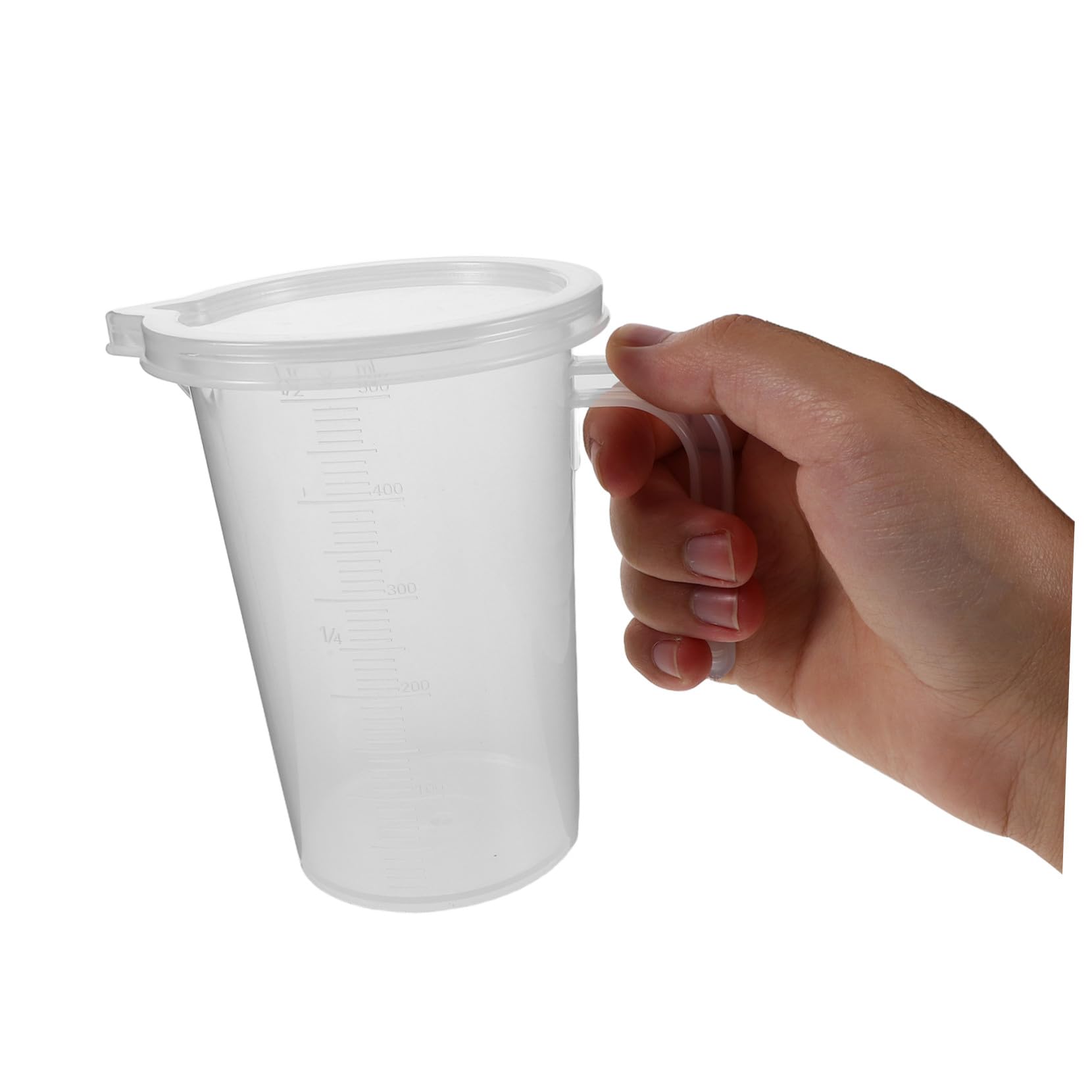 6 Piezas Tazas Medidoras de Plástico Transparente para Cocina con Tapa y Vertedor para Uso Doméstico y Comercial