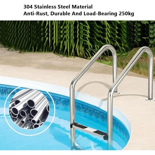 Escalera para piscina de 3 peldaños de acero inoxidable miniatura 5
