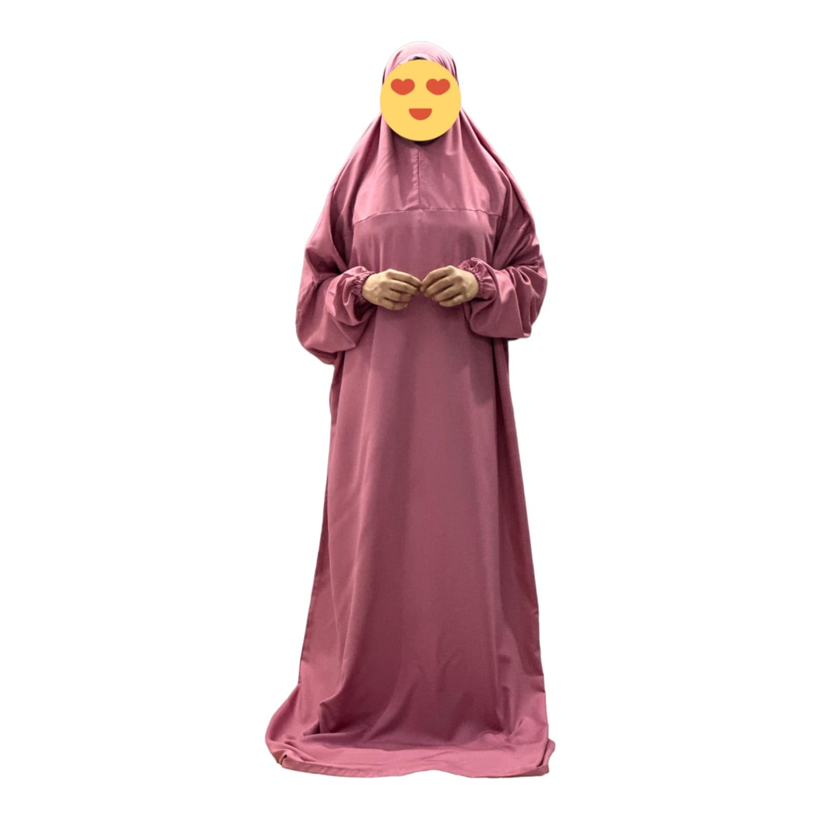 Belladona islamic plain prayer dress - plain dark pink-image-32