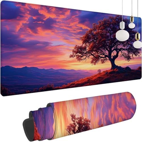 Tapis de souris de table surdimensionne paysage pour installer un coin bureau zen