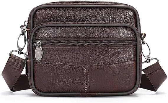 Qoraheyhub Leather Messenger Bag, Crossbody Shoulder Satchel for Men, Bandolera Style