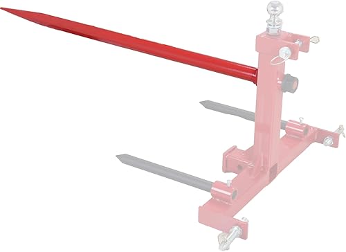 Miniatura 2 de Horquillas de pacas con revestimiento rojo de 49 pulgadas, capacidad de 3000 libras, para tractor de heno, accesorio para tractores Bobcat