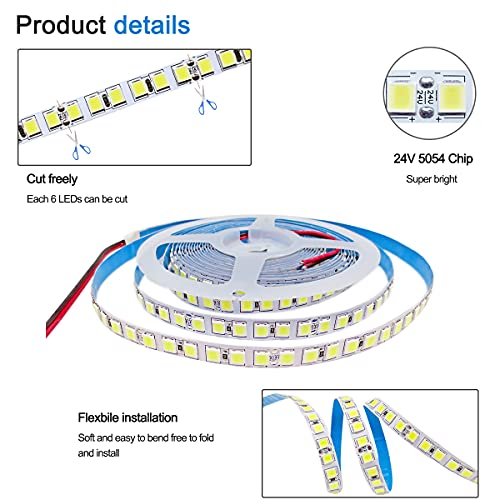 Tira de luces LED 12V 16.4ft blanco 6000K 600 LEDs miniatura 3