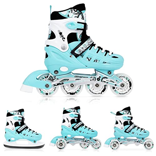 Nils Extreme Inline Skates 4in1 - Schlittschuhe Kinder - Inliner für Kinder und Erwachsene -...